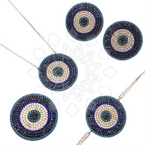 925 Sterling Silver Evil Eye Ring Earring Necklace Bracelet Sets