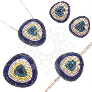 925 Sterling Silver Evil Eye Ring Earring Necklace Bracelet Sets