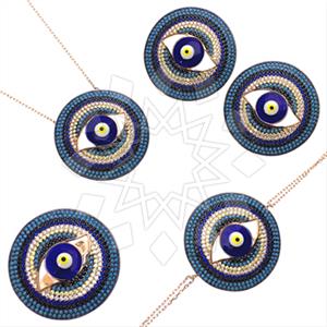 925 Sterling Silver Evil Eye Ring Earring Necklace Bracelet Sets