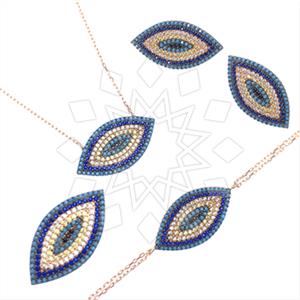 925 Sterling Silver Evil Eye Ring Earring Necklace Bracelet Sets