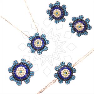 925 Sterling Silver Evil Eye Ring Earring Necklace Bracelet Sets