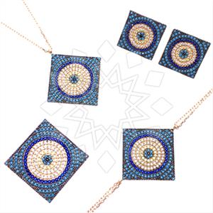 925 Sterling Silver Evil Eye Ring Earring Necklace Bracelet Sets