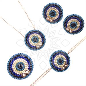 925 Sterling Silver Evil Eye Ring Earring Necklace Bracelet Sets