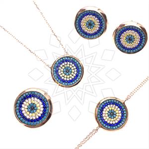 925 Sterling Silver Evil Eye Ring Earring Necklace Bracelet Sets