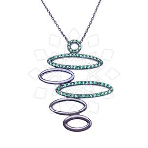 925 Sterling Silver Geometric Pendant Necklace