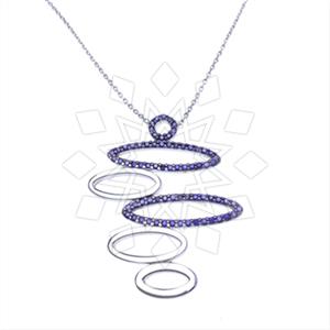 925 Sterling Silver Geometric Pendant Necklace