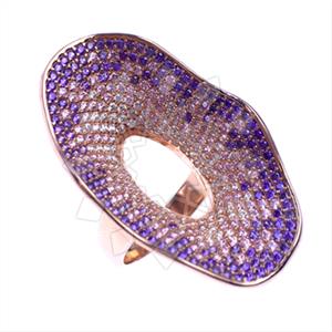 925 Sterling Silver Zirconia Statement  Cocktail Rings