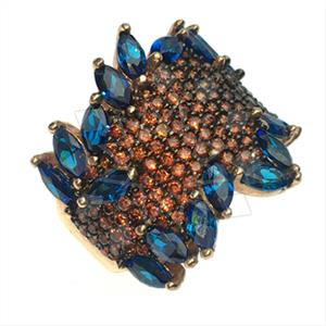 925 Sterling Silver Zirconia Statement  Cocktail Rings