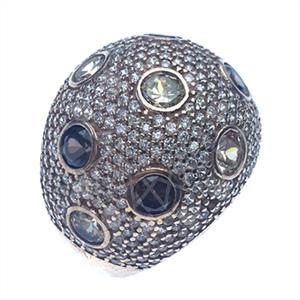 925 Sterling Silver Zirconia Statement  Cocktail Rings