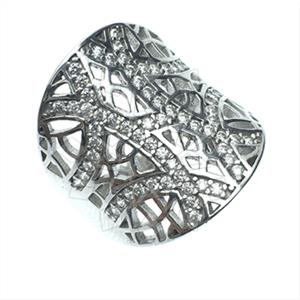 925 Sterling Silver Zirconia Statement  Cocktail Rings