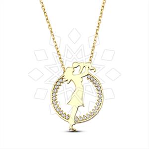 925 Sterling Silver Angel and Wings Geometric Pendant Necklace