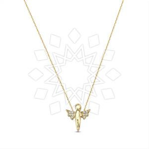 925 Sterling Silver Angel and Wings Pendant Necklace