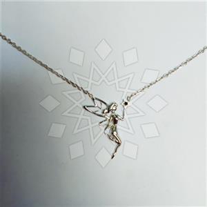 925 Sterling Silver Angel and Wings Pendant Necklace
