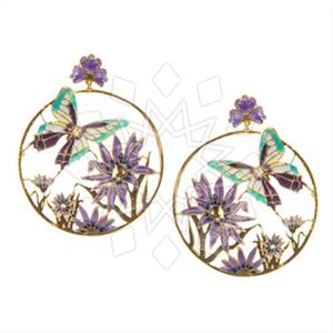 925 Sterling Silver Animal Flower Dangle Earrings