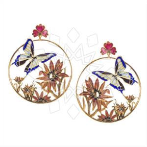 925 Sterling Silver Animal Flower Dangle Earrings