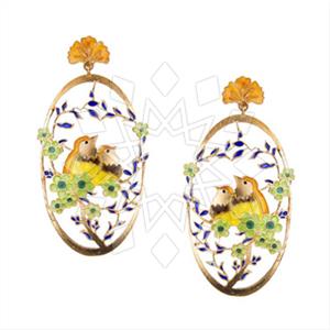 925 Sterling Silver Animal Flower Dangle Earrings