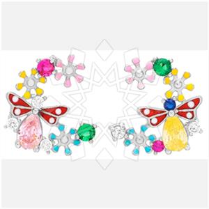 925 Sterling Silver Animal Flower Statement Earring