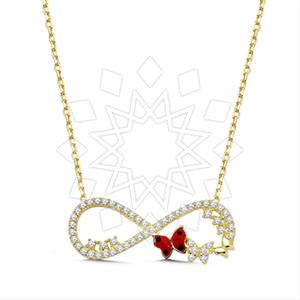 925 Sterling Silver Animal Infinity Pendant Necklace