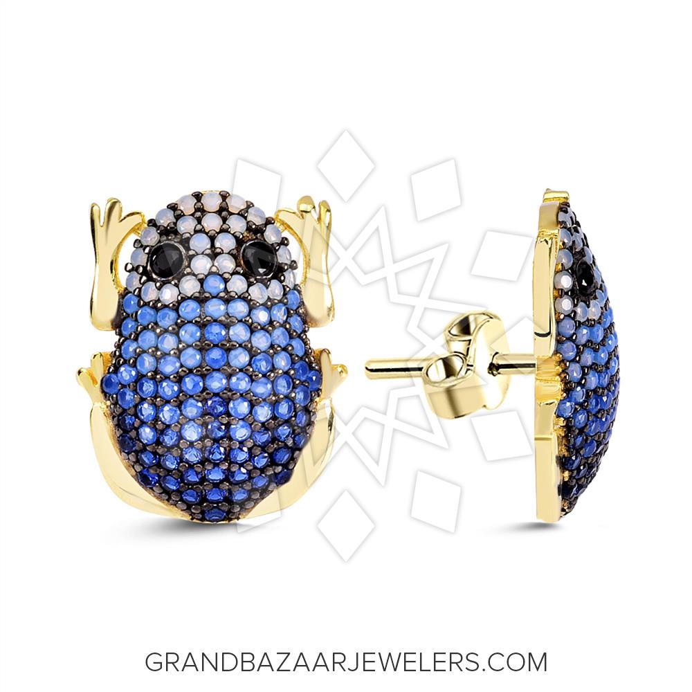 Customize & Buy 925 Sterling Silver Animal Stud Earrings Gradient / Ombre  Online at Grand Bazaar Jewelers - GBJ1ER11546-1