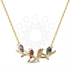 925 Sterling Silver Animal Tree and Leaf Pendant Necklace