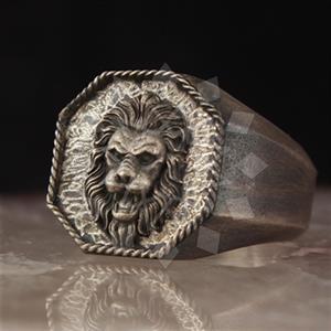 925 Sterling Silver Animal Zodiac Mens Ring