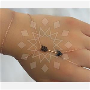 925 Sterling Silver Arrow Single Finger to Bracelet Hand Jewelry