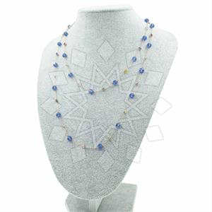 925 Sterling Silver Beaded  Multi Strand Necklace
