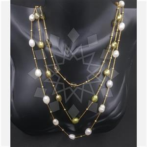 925 Sterling Silver Beaded  Multi Strand Necklace