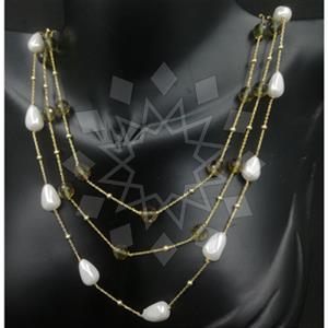 925 Sterling Silver Beaded  Multi Strand Necklace