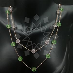 925 Sterling Silver Beaded  Multi Strand Necklace