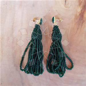 925 Sterling Silver Beaded  Tassel Earring