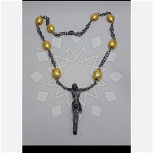 925 Sterling Silver Christian Metal and Chain Necklace