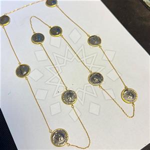 925 Sterling Silver Coin Multi Strand Necklace