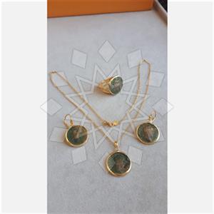 925 Sterling Silver Coin Ring Earring Necklace Sets