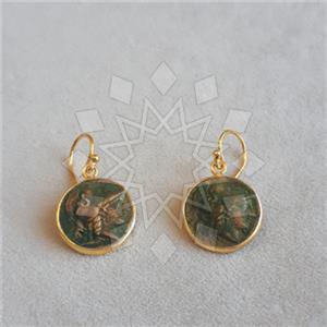 925 Sterling Silver Coin Unique Earrings