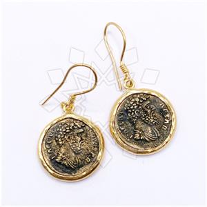 925 Sterling Silver Coin Unique Earrings