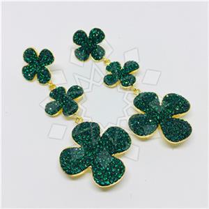 925 Sterling Silver Crystal Pave  Triple Drop Earrings