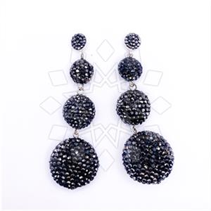 925 Sterling Silver Crystal Pave  Triple Drop Earrings