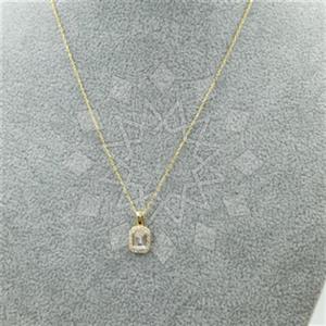 925 Sterling Silver Diamond Clear Crystal  Pendant Necklace