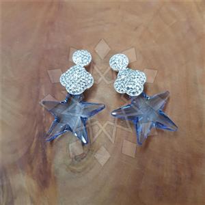 925 Sterling Silver Crystal Statement  Double Drop Earrings