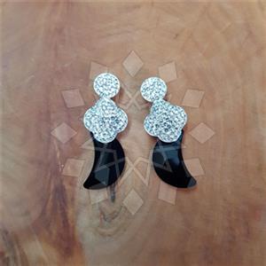 925 Sterling Silver Crystal Statement  Double Drop Earrings