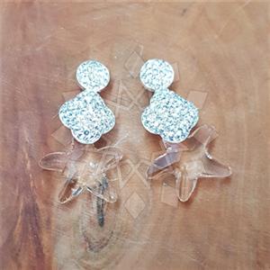 925 Sterling Silver Crystal Statement  Double Drop Earrings