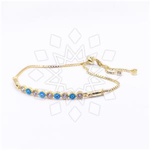 925 Sterling Silver Evil Eye Adjustable Bracelet Package