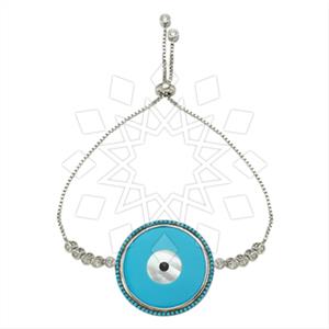 925 Sterling Silver Evil Eye Adjustable Bracelet