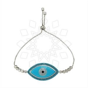 925 Sterling Silver Evil Eye Adjustable Bracelet
