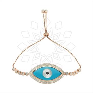 925 Sterling Silver Evil Eye Adjustable Bracelet
