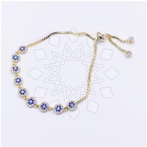 925 Sterling Silver Evil Eye Adjustable Bracelet