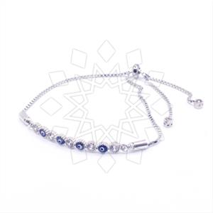 925 Sterling Silver Evil Eye Adjustable Bracelet