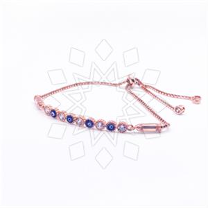 925 Sterling Silver Evil Eye Adjustable Bracelet