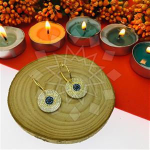 925 Sterling Silver Evil Eye Dangle Earrings